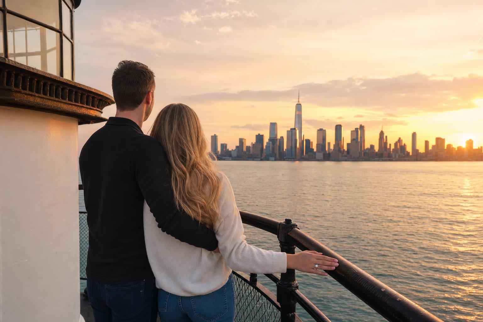 In atypical buildings - marriage proposal in New York