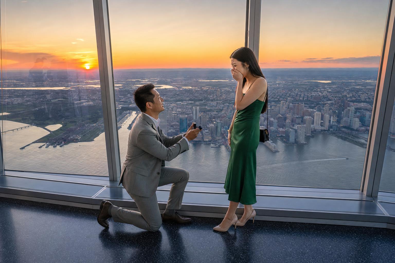 In Lower Manhattan - marriage proposal in New York