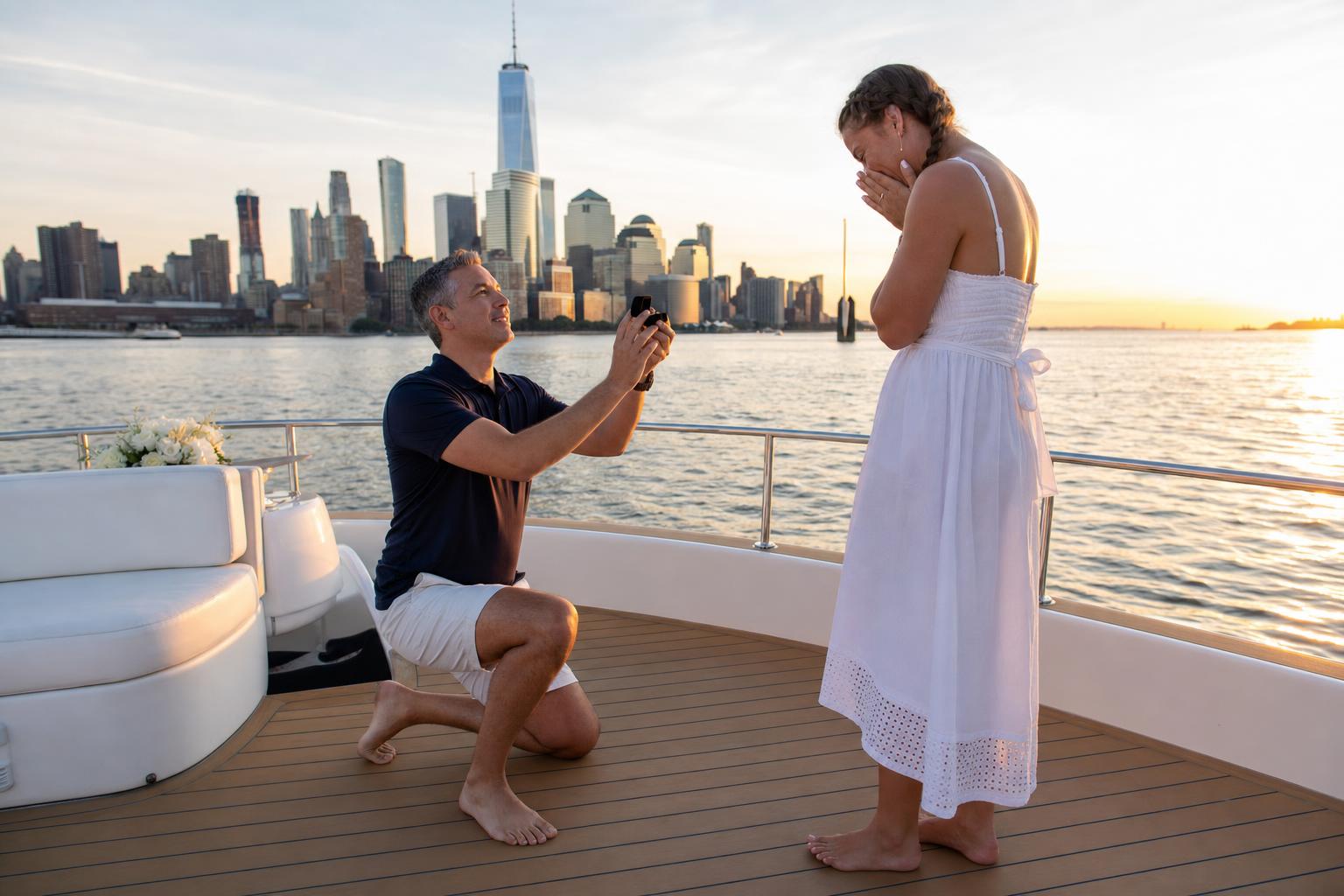 Yacht proposal on the Hudson - marriage proposal in New York